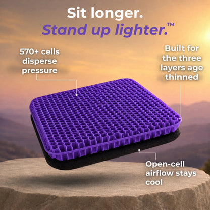 SoftSit Gel Cushion | 5 minutes from stiff to soft, all day long. Just place it and sit.