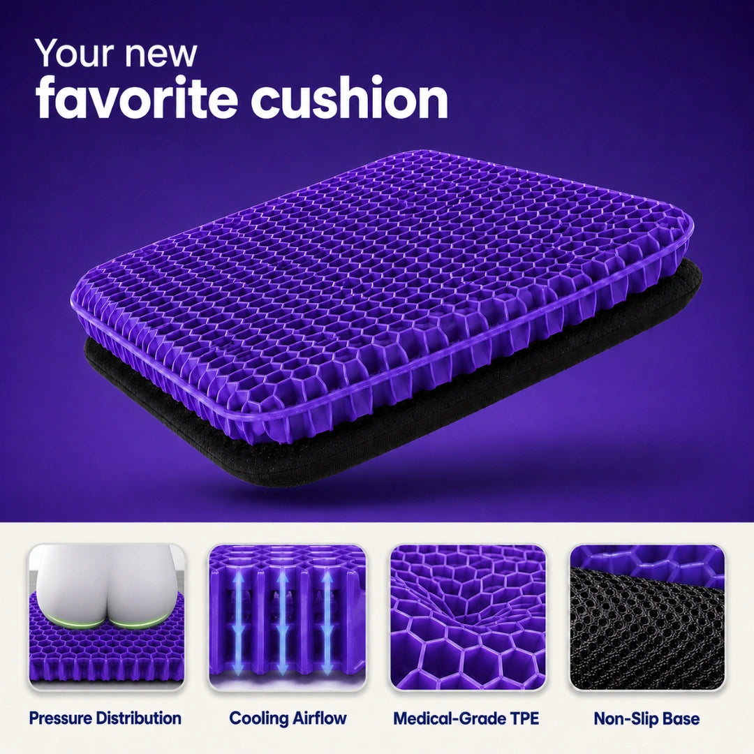 SoftSit Gel Cushion | 5 minutes from stiff to soft, all day long. Just place it and sit.