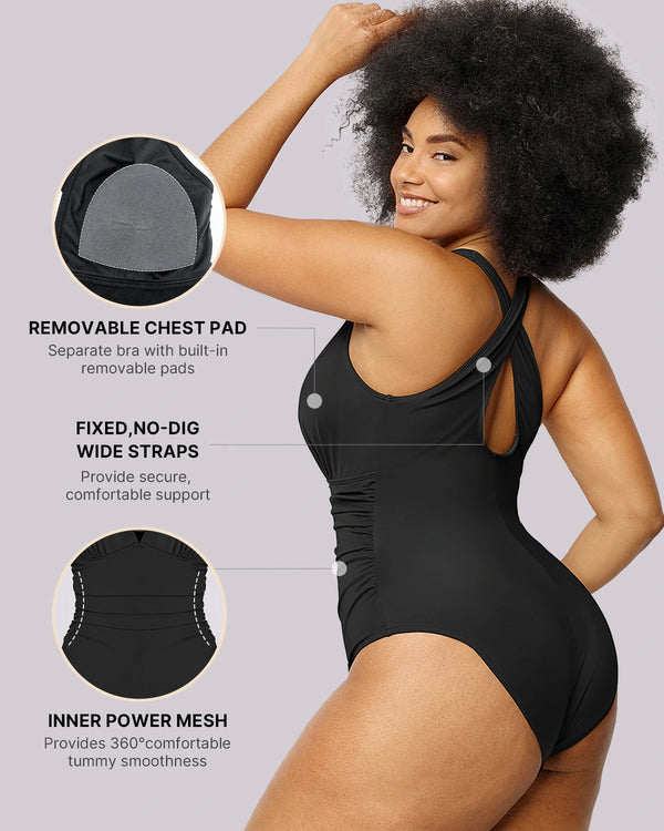 Plunge Cutout Tummy Control Swimsuit
