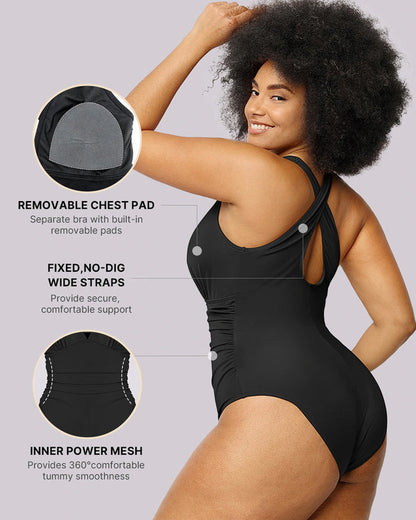 Plunge Cutout Tummy Control Swimsuit