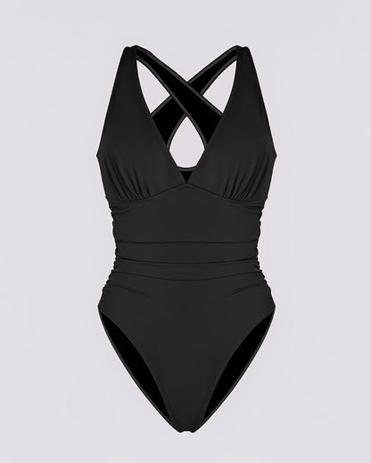 Plunge Cutout Tummy Control Swimsuit
