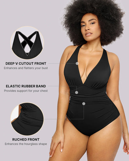 Plunge Cutout Tummy Control Swimsuit