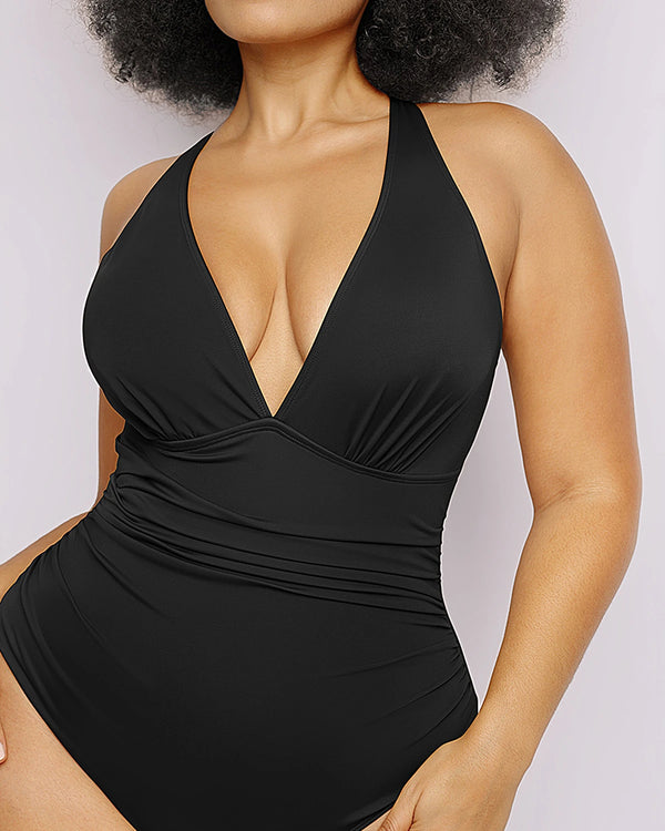 Plunge Cutout Tummy Control Swimsuit