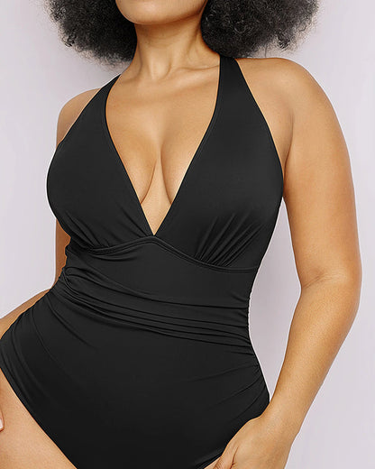 Plunge Cutout Tummy Control Swimsuit